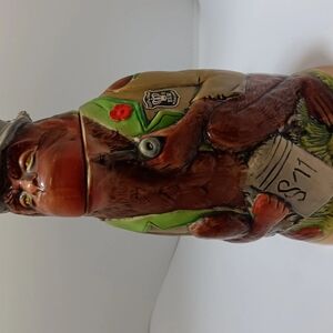 Matthias Grimscheid rare figural German ceramic Monkey beer stein w/ lid